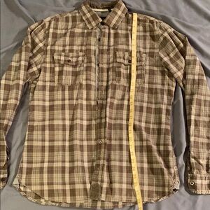 Buffalo David Bitton Men's Plaid Shirt - Brown and Blue in EUC